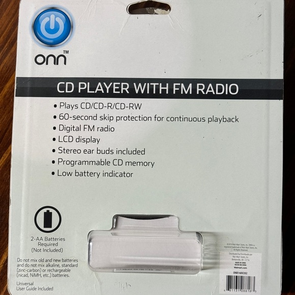ONN Portable CD Player FM Radio Black ONB14AV202 - WORKS! New Opened Box - Picture 4 of 5